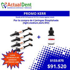 Kerr Materiales Dentales Pack Q4-2025 4 jeringas Simplishade y Optibond S de regalo