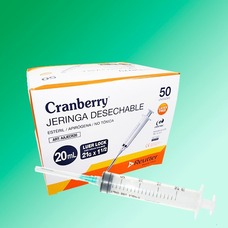 Cranberry Materiales Dentales Jeringas Desechables 20cc c/Aguja 1 Unidad