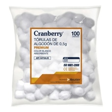 Cranberry Materiales Dentales 100 Torulas de algodón POMPONES de 0.5gr