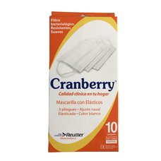 Cranberry Materiales Dentales Oferta Mascarilla 3 Pliegues c/Elastico c/Filtro Caja 10 uds Cranberry