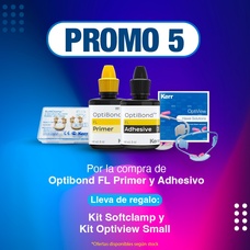 Kerr Materiales Dentales Pack 235 Kerr - 1 Optibond FL Primer y 1 Adhesivo FL mas REGALO 1 Kit Softclamp y 1 Kit Optiview Small